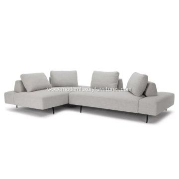 Divan Wisp Gray Fabric Sectional Sofa